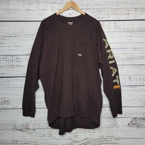 Ariat Rebar Men's Long Sleeve Shirt Brown | 2XL